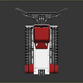 Space Exploration Module with Red Silver Structure and Solar Panels Design