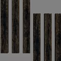 Natural Wood and Stone Long Strips with Dark Textured Finish for Decor Projects