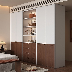 Wardrobe Bedroom Wardrobe New Chinese Style Wardrobe Master Bedroom Wardrobe Paint Wardrobe 3d model