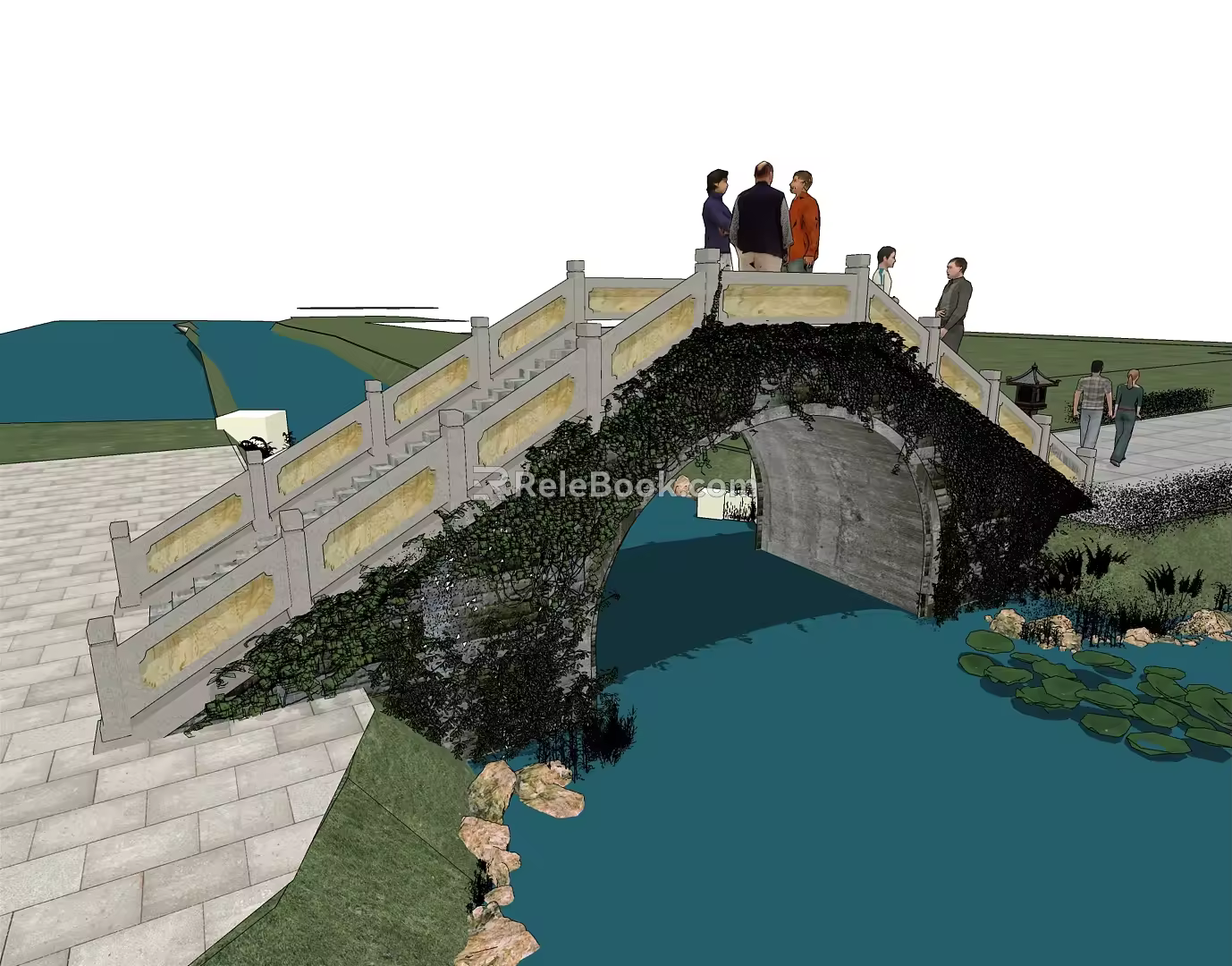 New Chinese-style bridge arch bridge 3d model