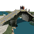 New Chinese-style bridge arch bridge 3d model