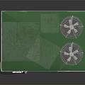 Green Industrial Mechanical Unit With Dual Fans Control Panel And Metal Base