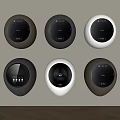 Modern Wall Mounted Washing Machines With Various Colors And Round Digital Control Panels