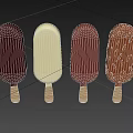 Colorful Assorted Ice Cream Bars On Wooden Sticks With Different Flavors