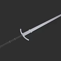 Medieval Sword With Long Sharp Metal Blade And Decorative Hilt Design
