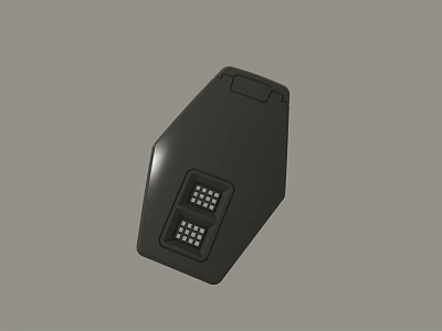 Modern Black Electronic Accessory With Dual Perforated Panels And Sleek Surface 3d model