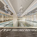Luxurious Modern Gym Interior With Fitness Equipment And Health Sign