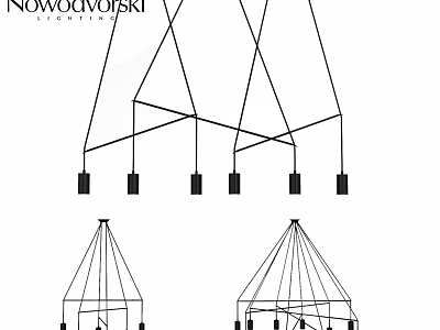Nowodvorski Modern Geometric Structure Chandelier With Multiple Pendants Design 3d model