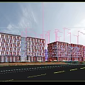 Modern Multi Storey Office Buildings Exterior With Landscaping And Road