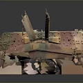 Tank Internal Mechanical Structure Detailed Model With Disassembled Metal Components And Texture Details