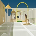 Modern playground kindergarten outdoor 3d model