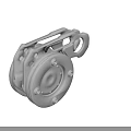 Gray Industrial Metal Mechanical Component With Wheel Structure And Bolted Connections