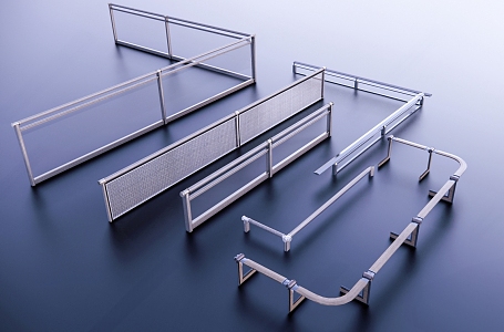 New Chinese Handrail New Chinese Platform Railing Skirting Railing Exquisite Light Luxury Railing Handrail 3d model