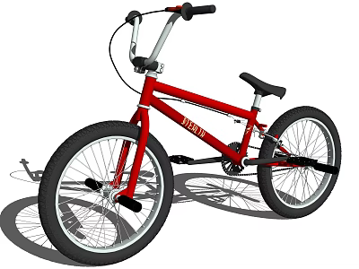 Red BMX Bike With Black Seat Handlebars And Sporty Frame Design 3d model