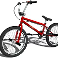 Red BMX Bike With Black Seat Handlebars And Sporty Frame Design