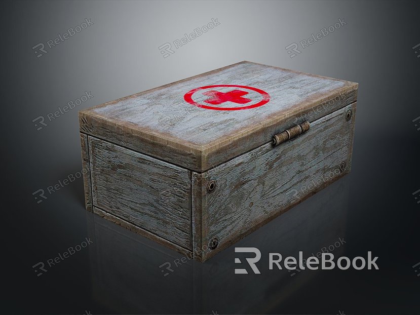 Modern First Aid Box Medical Box Medical Box Wooden Box Sanitary Box model