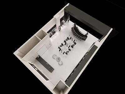 Modern Clothing Store Interior Design With Fashion Display Racks And Fitting Room Area 3d model