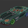 Black Sports Car with Red Interior Sleek Body Design and Shiny Wheels on Reflective Surface