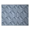 Gray Square Rug with Geometric 3D Pattern for Modern Interior Decor 3d model
