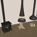 Different Types of Fireplace Designs with Glass Enclosed and Hanging Models and Firewood