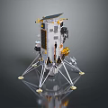 Space Exploration Lander With Metallic Structure Solar Panels And Landing Legs 3d model