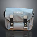 Stylish Gray Seconds Bag With Double Flap Black Straps And Canvas Material