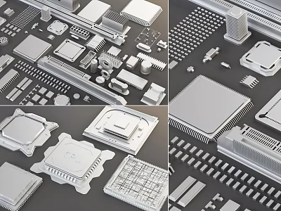 Mobile Digital Electronic Components Featuring Chips Processors Circuit Boards And Parts 3d model