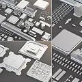Mobile Digital Electronic Components Featuring Chips Processors Circuit Boards And Parts 3d model