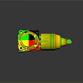 3D Model Industrial Mechanical Equipment With Black Top White Housing And Yellow Green Cone