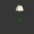 Classic Table Lamp With White Shade And Black Decorative Base
