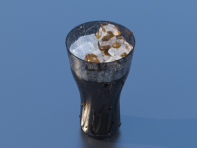 Ice cube glass cola drink 3d model