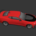 Red Sports Car With Black Hood And Aggressive Front Grille Design