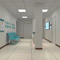 Modern Hospital Nurse Station Interior With Counter And Display Screens