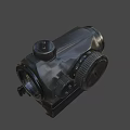 Tactical Weapon Optic Sight With Adjustable Knobs And Black Mount Design 3d model