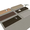 Soft Textured Floor Cushions In Neutral Tones For Cozy Living Room With Fireplace