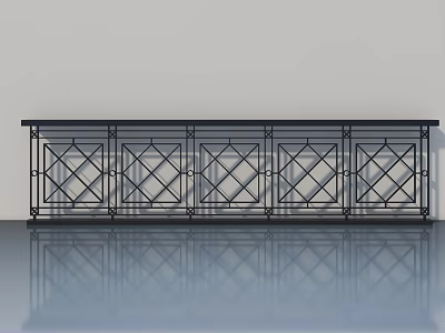 Black Metal Hinged Door With Diamond Pattern On Smooth Reflective Floor 3d model