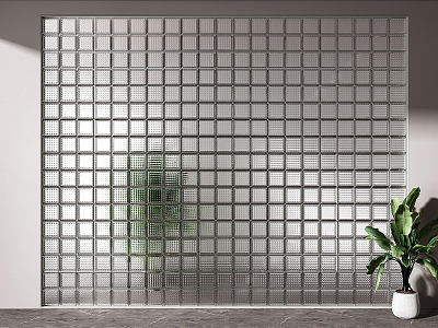 Modern glass brick glass brick partition 3d model