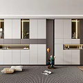 Modern Shoe Cabinet With LED Lighting And Open Shelves White Gray Sleek Minimalist Interior Design