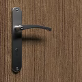 Wooden Hinged Door With Natural Wood Grain And Silver Handle Design