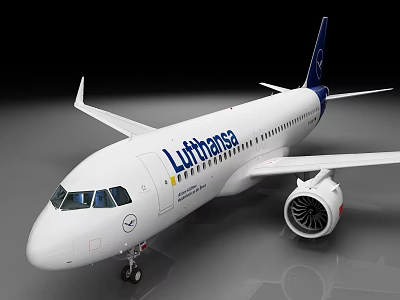 Lufthansa Commercial Airplane Model With Detailed White And Blue Livery Design 3d model