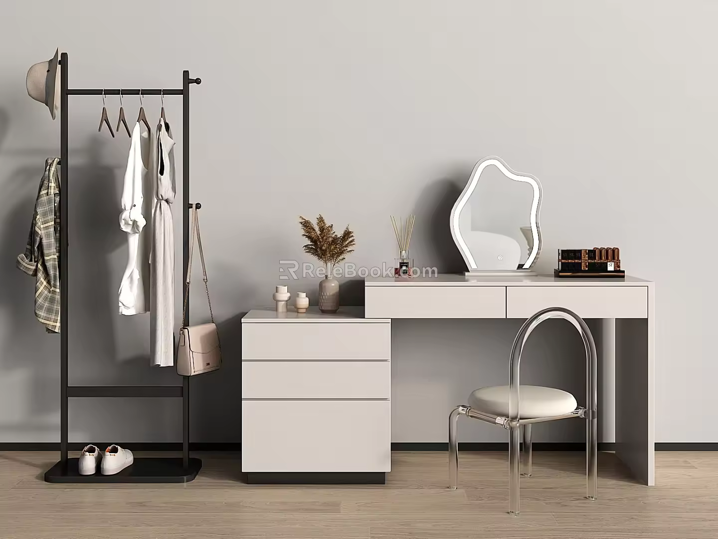 Dressing Table Dressing Table Dressing Stool Crystal Stool Dressing Table Dressing Table Dressing Cabinet Hanger 3d model