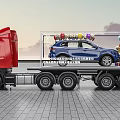 Tobacco and Alcohol Store Promotion Red Truck Transparent Display Blue Car Balloons QR Code