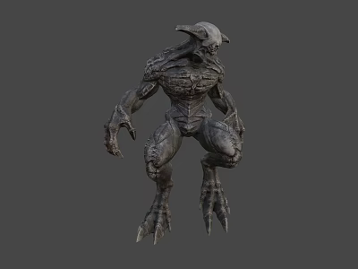 Game Movie Monster Character With Muscular Body Sharp Claws And Horned Head 3D Model Design 3d model