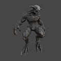 Game Movie Monster Character With Muscular Body Sharp Claws And Horned Head 3D Model Design