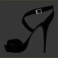 Stylish Black High Heel Shoes With Crisscross Straps And Platform Sole