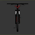 Black Mountain Bicycle With Red Seat Sturdy Frame And Off Road Tires Design