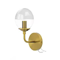 Brass Wall Sconce With Clear Glass Globe Shade Modern Interior Design