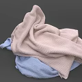 Light Pink And Light Blue Soft Textured Towels Stacked Cozy For Daily Use
