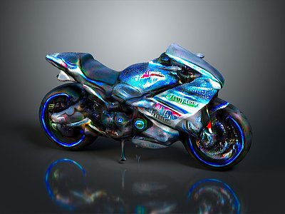 Motorcycle two-wheeled motorcycle off-road motorcycle road race motorcycle motor vehicle transport 3d model