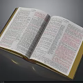 Open Book With Golden Edges And Text Pages On Dark Background